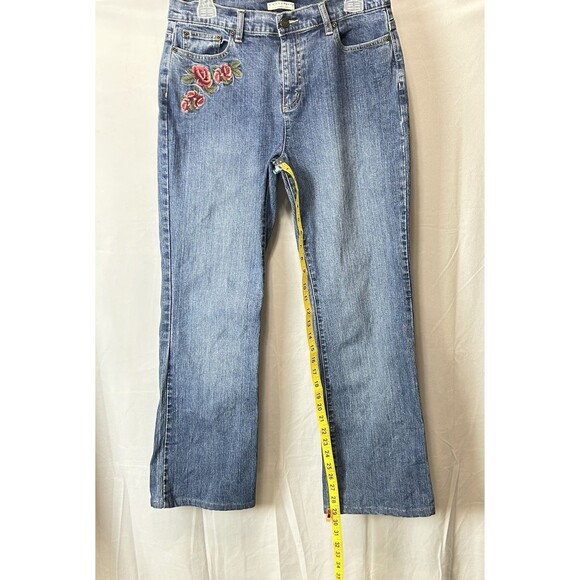 Crazy Horse Womens 12 Embroidered Floral Blue‎ Denim Jeans - Picture 7 of 11